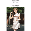 LULUALWAYS【商场同款】秋季新款清新甜美花边拼接无袖连衣裙 米色 M