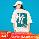 MLB老花立体印花logo短袖3ATSM3033-50WHS-M纽约洋基队/米白色