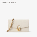 CHARLES＆KEITH夏季CK6-10770430信封链条女包手拿钱包 Cream奶白色 XS