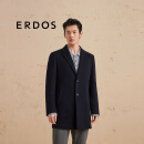 ERDOS 商务休闲翻领单排扣纯色男毛呢大衣 藏蓝 XL 180/100A