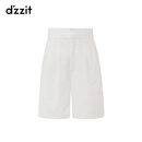DZZIT地素短裤春夏时尚休闲宽松短裤女薄款高腰裤子小众 白色 XS