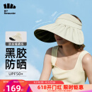 蕉下（beneunder）防晒帽遮阳帽女帽子太阳帽大帽檐防紫外线空顶帽黑胶贝壳帽象牙米