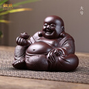 纵欢紫砂茶宠弥勒佛可养茶桌摆件全手工笑佛摆件精品茶玩 托宝弥勒佛-大号