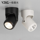 一极喜光明装射灯家用轻奢客厅射灯led天花灯玄关 商用店铺吸顶式筒灯射灯 白色-15W-(底座直径8.8cm) 三色调光