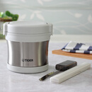 虎牌（TIGER）保温饭盒304不锈钢便当盒便携分格双层1人上班族超长保温杯LXB 不锈钢色 2层 1L