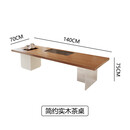 宜·家【品牌】侘寂奶油风实木茶桌椅同款大板桌现代家用办公 实木茶桌140*70*75【赠乌金石茶