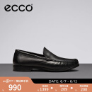 ECCO爱步男鞋正装鞋 方头软底舒适乐福鞋 正装莫克661824 黑色66182411001 41