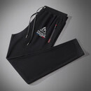 乐卡克（Le coq sportif）法国大公鸡运动休闲裤春秋冬季新款时尚百搭抽绳束脚华夫格卫裤子 黑色直筒红蓝三角白小标 M建议85-120斤
