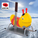 卡通滑冰车成人儿童滑冰车冰爬犁雪橇东北户外滑冰车可连接冰车 加厚红色款-送冰锥【承重300斤】