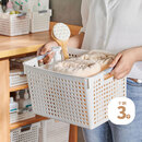 3个装 收纳筐桌面收纳盒厨房杂物储物盒塑料化妆品盒特大号