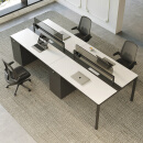 鑫致立四人位办公桌工位员工桌椅组合电脑卡座公司白色职员办公桌4人位 百搭白 2.4米4人位不含椅