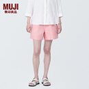 无印良品（MUJI）女式 麻 短裤 裤子女款夏款 BE1SLC4S 粉红色 M (160/66A)