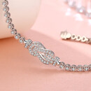 幸美时尚18K金钻石手链女款彩金滿钻8字链真铂金钻石手镯玫瑰金 金重约7.5克左右钻石80分