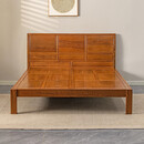 寻古红木家具非洲鸡翅木（学名：非洲崖豆木）床实木新中式卧室简约双人床婚床 1.5米