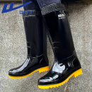 回力雨鞋男高筒防水鞋户外雨天耐磨胶鞋不易滑雨靴套鞋827黑色高筒42