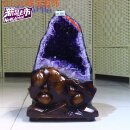 ATEND天然乌拉圭紫晶洞 紫水晶洞摆件 聚宝盆 玛瑙洞 消磁 深紫色 Y287款30.35kg高50cm