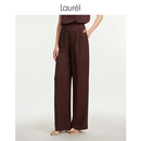 Laurèl【环保真丝】春夏新款真丝双乔直筒裤女LWL352K06400 绛红色 (155) XS