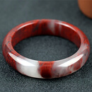 DRJEFUN收藏级 天然桂林鸡血玉手镯冰种大红袍贵妃料60圈口广西玉石镯子