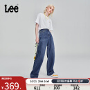 Lee【预售】Lee秋冬蓝色水洗高腰五袋款女牛仔裤宽松阔腿显瘦A05668 中蓝色 27