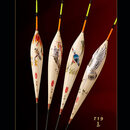 阿卢手绘T19鸟图案高灵敏度竞技混养鲫鱼鲤鱼芦苇浮漂 底钓截口鱼漂 LPT19-鸟（17目） 套装（1234号各一支）