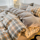 谷蝶纯棉水洗棉被套单件150x200床人1.5米全棉双人被罩学生宿舍被单 LC洛卡灰 单人-单条被套【适150x200被子】