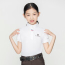 Baslong夏季儿童马术T恤儿童骑马T恤马术短袖骑马短袖马术障碍比赛T恤八尺龙马具 女童白色 130cm