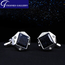 THANKS海外原装进口法式袖扣袖钉男士衬衫袖口钉轻奢水晶星空石正装商务客户私人定制刻字礼物礼品级包