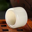 臻禄和田玉扳指新疆天然白玉籽料羊脂玉男款弧边玉扳指男士大拇指白玉 内经20mm