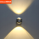 得利来（DOLILO）LED水晶球镜画灯明装射灯照画灯水晶壁灯铝材背景墙灯双头水晶  1W暖+1W暖