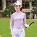 TTYGJ高尔夫冰丝打底防晒衣女士服装防紫外线冰丝轻薄透气运动打底长袖 紫色 M