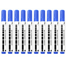 AUCS 白板笔水性可擦易擦 控笔训练幼儿园笔 办公会议教学培训办公儿童白板笔彩色 蓝色10支/盒