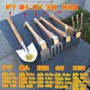 苏茂 农用园林园艺工具不锈钢两用小锄镐头 钉耙农具锄头种菜花锄 不锈钢农具五件套送好手套 木柄