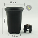 新款笔筒万象花盆塑料花盆磨砂加厚十二卷多肉透气不烂根 笔筒万象黑色大号