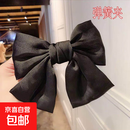 红色蝴蝶结头饰发夹女后脑勺夹子发卡儿童卡子日系学生jk发饰头花 黑色4个装