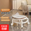 亚克力小凳子静音带万向轮儿童学步凳网红小椅子滑轮矮凳浴室凳 颜色随机【活动款】