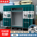 布衣柜家用简易衣柜20管加粗全钢架钢管衣柜出租屋双人收纳挂衣柜 2米斑马【合金钢接头】