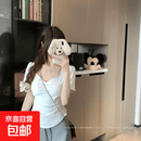 夏季设计遮肚子爆款高级修身T恤上衣新款显瘦褶皱辣妹收腰短袖 白色 XL