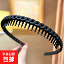 洗脸专用防滑带齿发箍夏季女2025新款高级感压发头箍碎发发卡头饰 磨砂黑色
