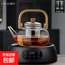 家用烧水壶泡茶大功率白茶煮茶耐热电陶炉套组茶壶茶具高功率 黑色炉+壶