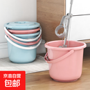 桶盆洗车水桶家用塑料桶带盖儿童小水桶盆桶美术画画储水收纳桶 卡其色 3.5L 【水桶】
