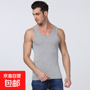 【限时优惠】男士背心速干夏季薄款修身运动无袖打底汗衫 灰色 3XL 100-120斤