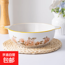 山茶花双耳加厚汤碗9.5英寸耐高温陶瓷水煮鱼碗大盆碗酸菜鱼汤碗 山茶花9.5英寸大汤碗【1个装】 无规格