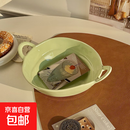 陶瓷手捏不规则双耳碗水果沙拉碗泡面碗家用宿舍学生餐具螺蛳粉 【随机色一个】7英寸双耳碗