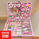 儿童发饰礼盒女童玉桂狗发卡套装新年皮筋手链小女孩六一礼物头饰 TS282-04粉色美乐蒂发饰礼盒