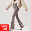 俞兆林新款孕妇裤子外穿交叉腰高弹力喇叭裤高腰托腹瑜伽鲨鱼裤 灰咖 M 建议90-120斤