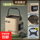 打水桶多功能可折叠装鱼桶路亚野钓鱼护便携耐磨手提桶批发 13L带盖提手款24cm