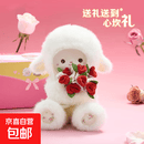 磁吸玫瑰花小羊玩偶抱花束公仔大号布娃娃送生日礼物女生小众高级 红玫瑰花朵小羊【玫瑰花变帽子】30cm 520情人节实用小众正高级品质版新年礼物