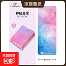 瑜伽垫防滑铺巾超薄旅行可折叠天然橡胶麂皮绒便携瑜伽毯子 神秘曼陀【183-61cm】厚2mm橡胶