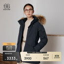 KOLON SPORT可隆羽绒衣防水防风透湿女士中量毛领连帽鹅绒服