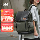 Lee户外双肩包男登山旅行包大容量背包女学生书包16寸电脑包 墨绿色